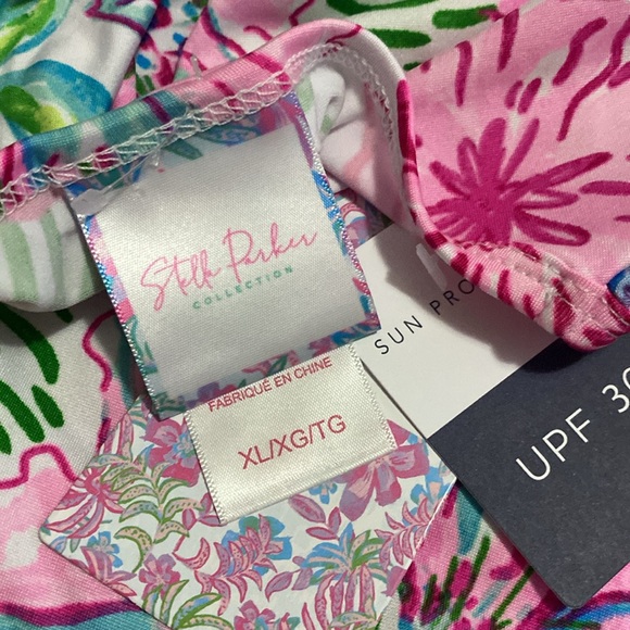 Stella Parker Long Sleeve Rash guard UPF 30 Floral Pull Over Swim Shirt Size XL - Picture 14 of 14